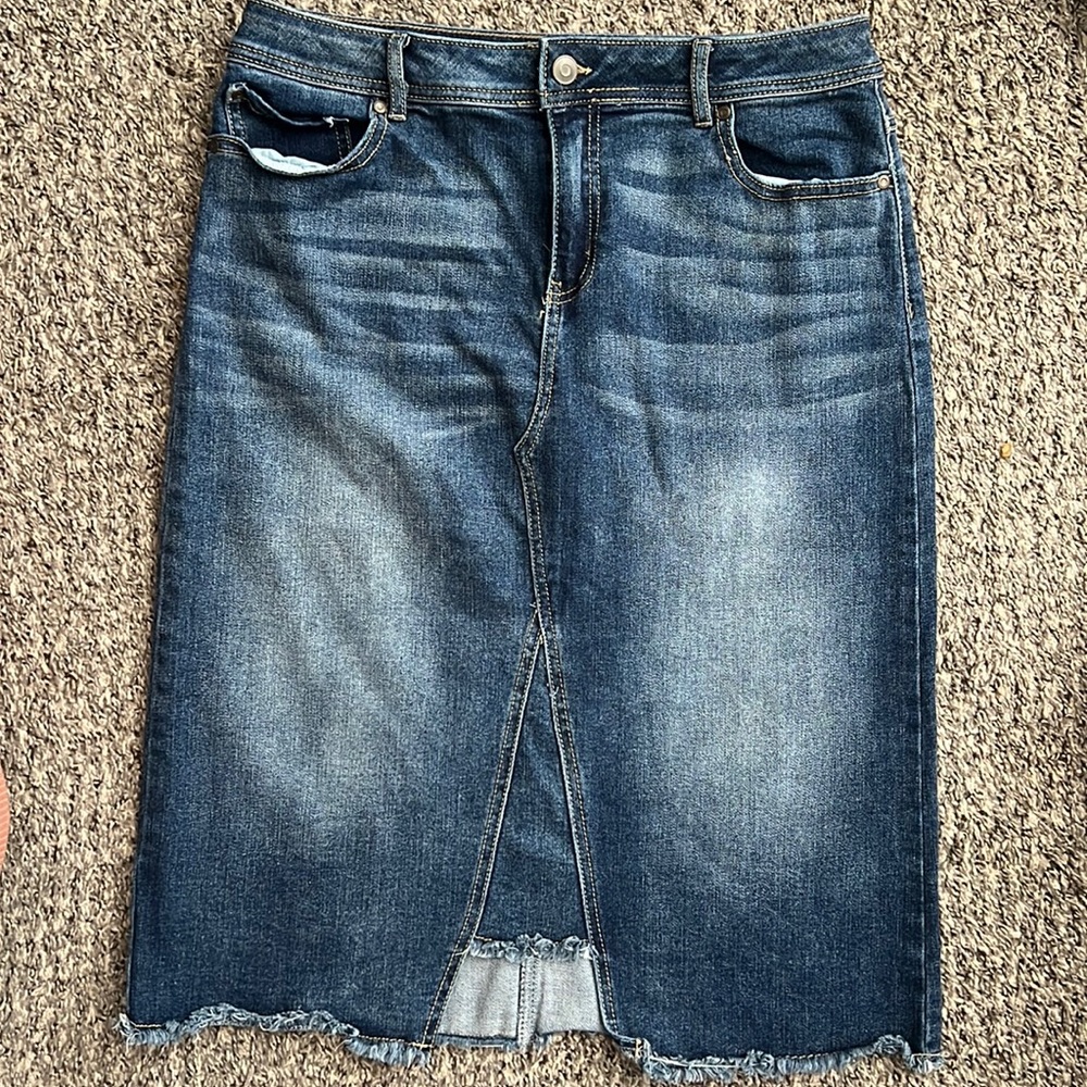 Cato’s denim skirt